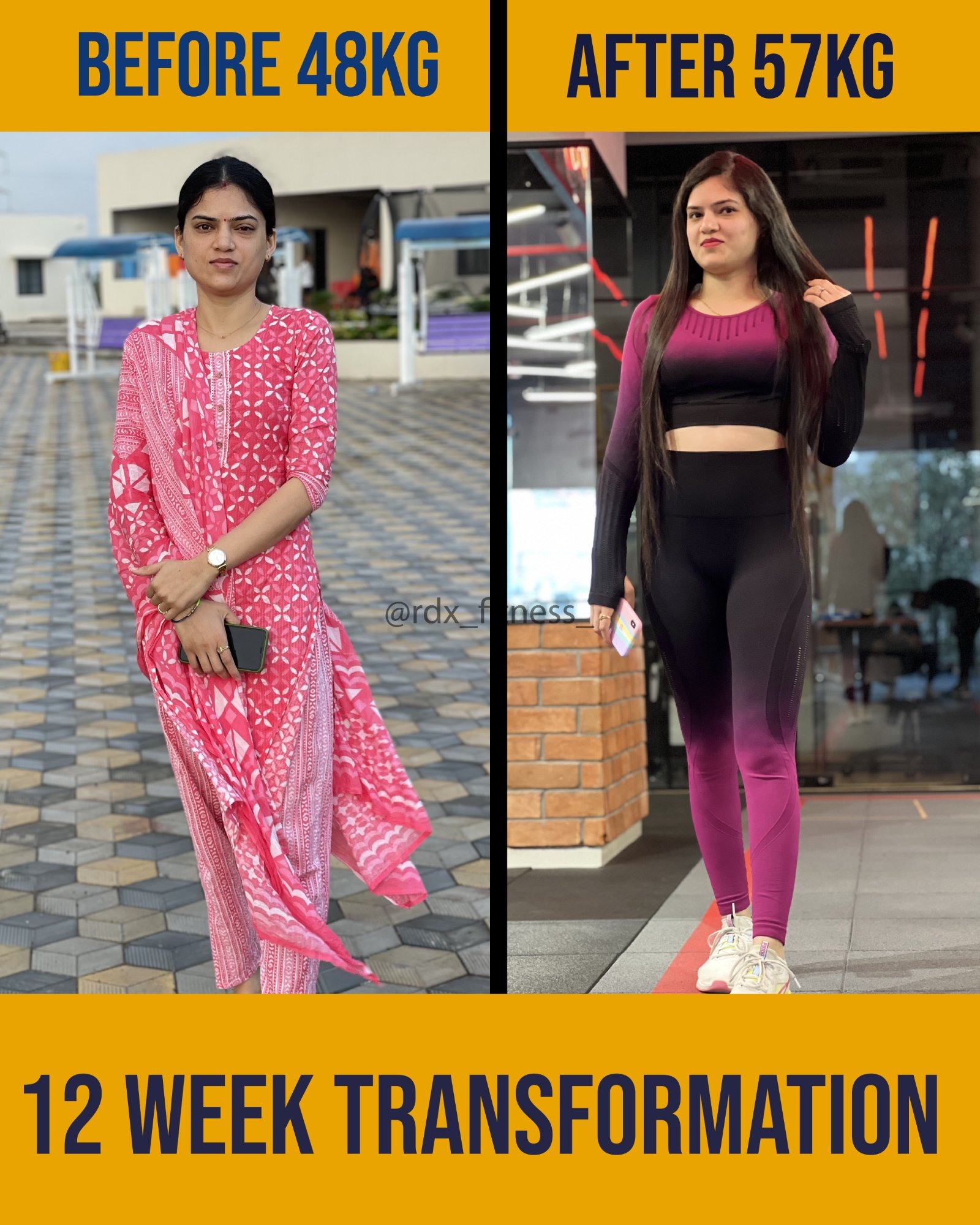 48kg → 57kg · Body Recomp · 12 Weeks