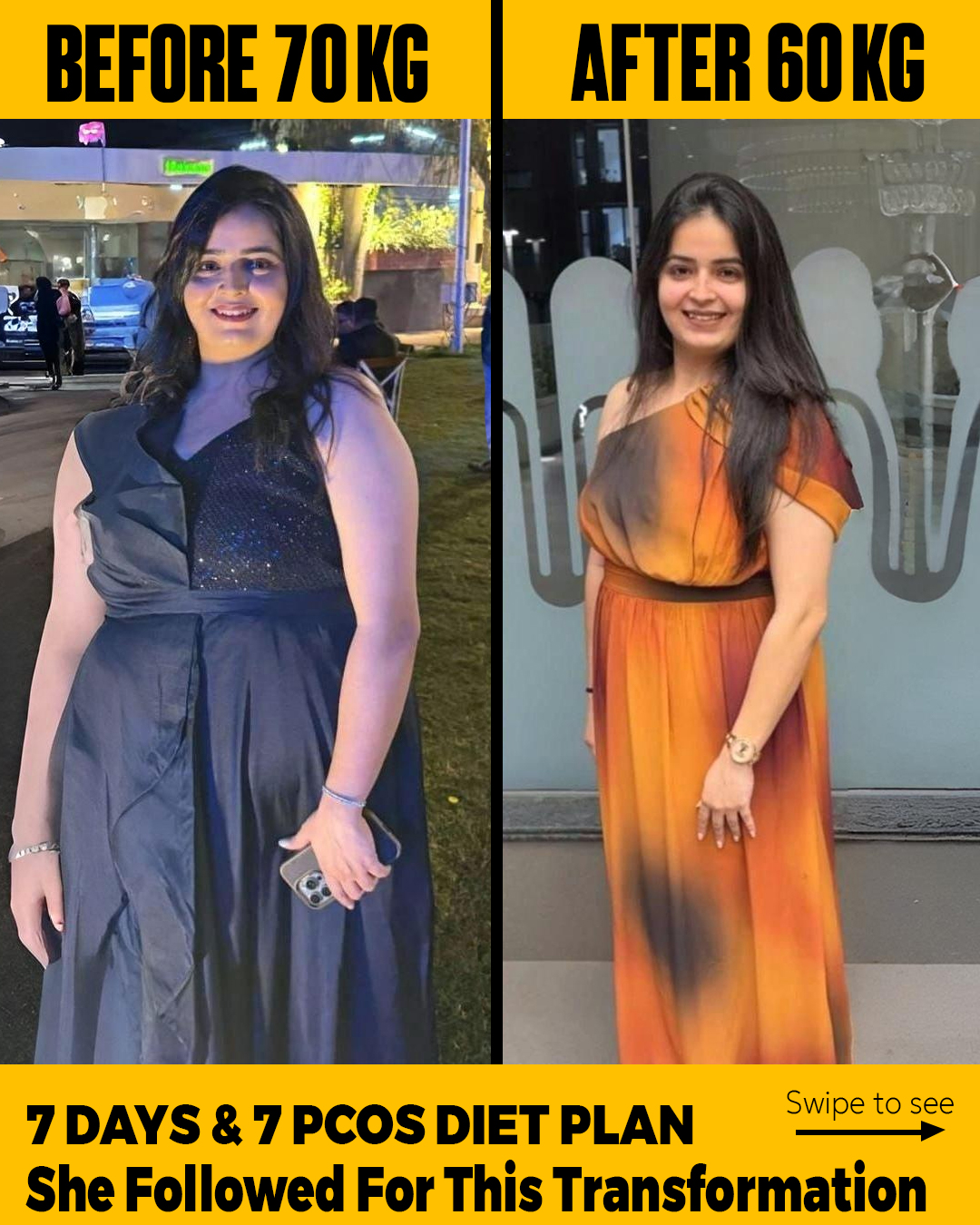 70kg → 60kg · 10kg Lost