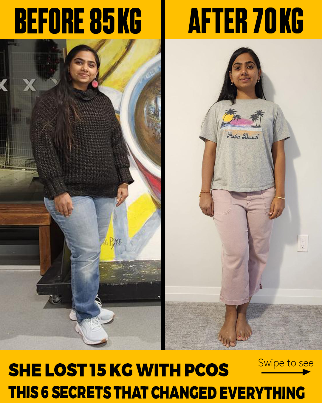 85kg → 70kg · 15kg Lost